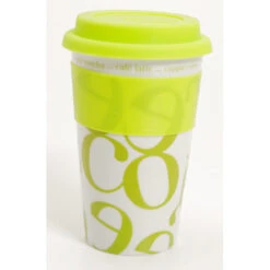 Waechtersbach Coffee-Script-Collage 12oz Travel Mug In Green