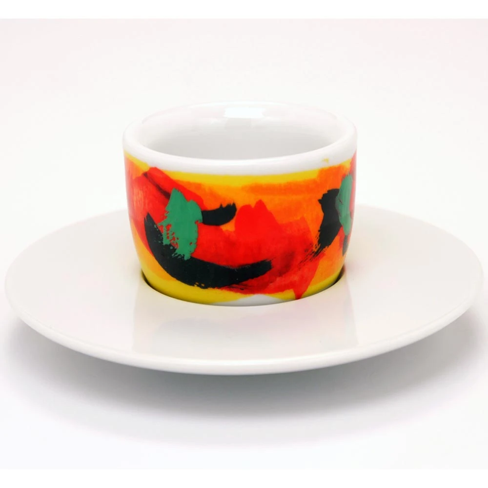 Francis Francis! Mou Cup And Saucer Red/Yellow 1 Francis Francis! Mou Cup And Saucer Red/Yellow