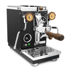 Profitec Pro 400 Espresso Machine In Matte Black With Flow Control And Walnut -Coffee Discount Store Black Walnut Orange FC