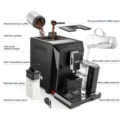 Refurbished DeLonghi Eletta Cappuccino In Black ECAM44660B -Coffee Discount Store Coffee3DDetailsElettaECAM44660b