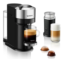 Nespresso Vertuo Next Deluxe Espresso Machine By DeLonghi With Aeroccino - Chrome