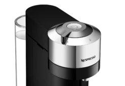 Nespresso Vertuo Next Deluxe Espresso Machine By DeLonghi - Chrome -Coffee Discount Store ENV120C Vertuo Next D Pure Chrome Delonghi CloseUp