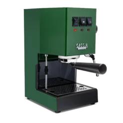 Gaggia Classic Evo Pro Espresso Machine In Jungle Green With Blackened Oak