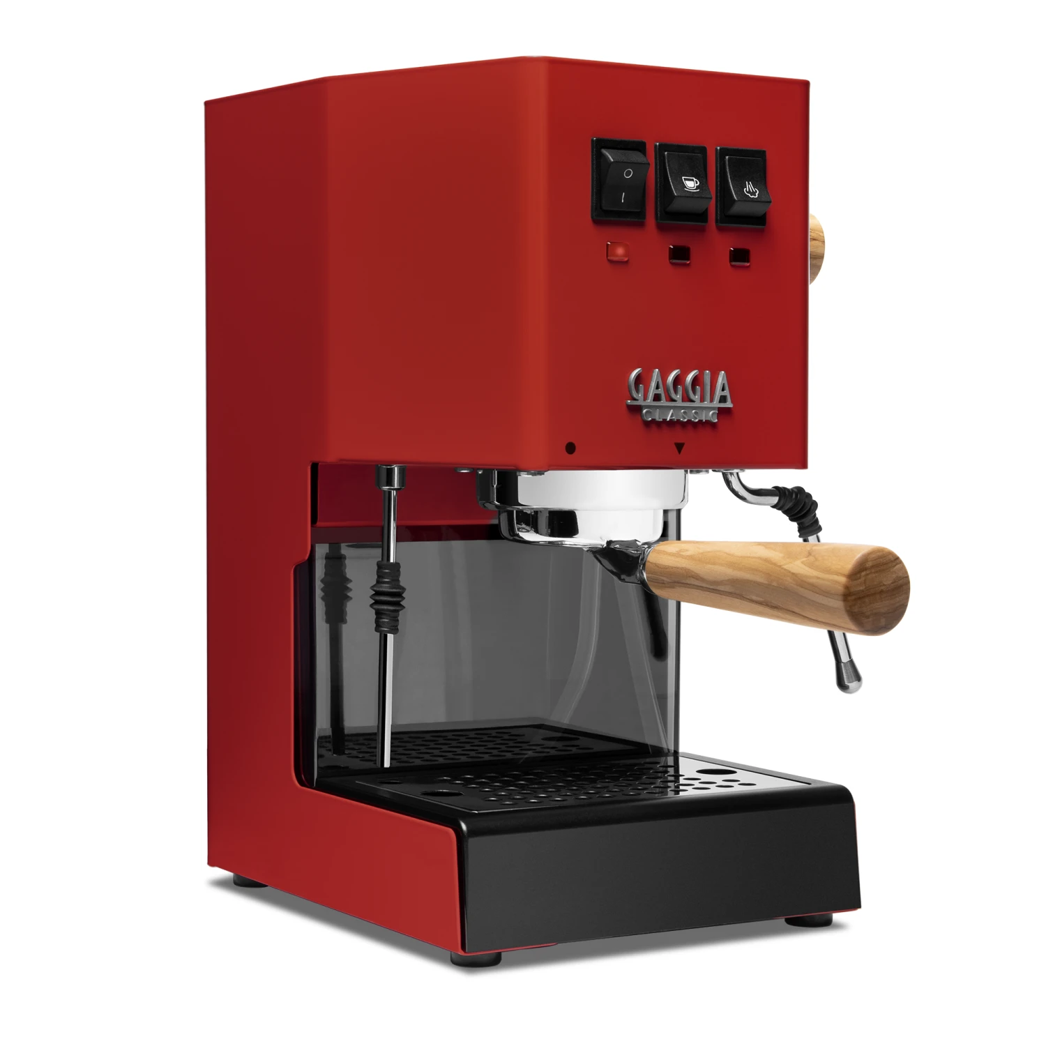 Gaggia Classic Evo Pro Espresso Machine In Cherry Red With Olive Wood 1 Gaggia Classic Evo Pro Espresso Machine In Cherry Red With Olive Wood