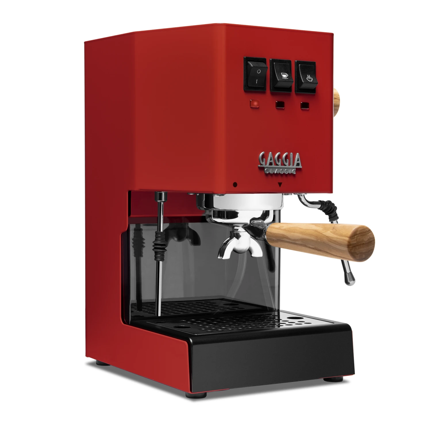Gaggia Classic Evo Pro Espresso Machine In Cherry Red With Olive Wood 2 Gaggia Classic Evo Pro Espresso Machine In Cherry Red With Olive Wood - Image 2