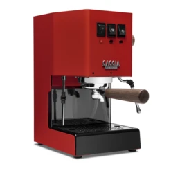 Gaggia Classic Evo Pro Espresso Machine In Cherry Red With Walnut -Coffee Discount Store GACLASSICEVOPROREDWL Red Walnut Single EVO 1153