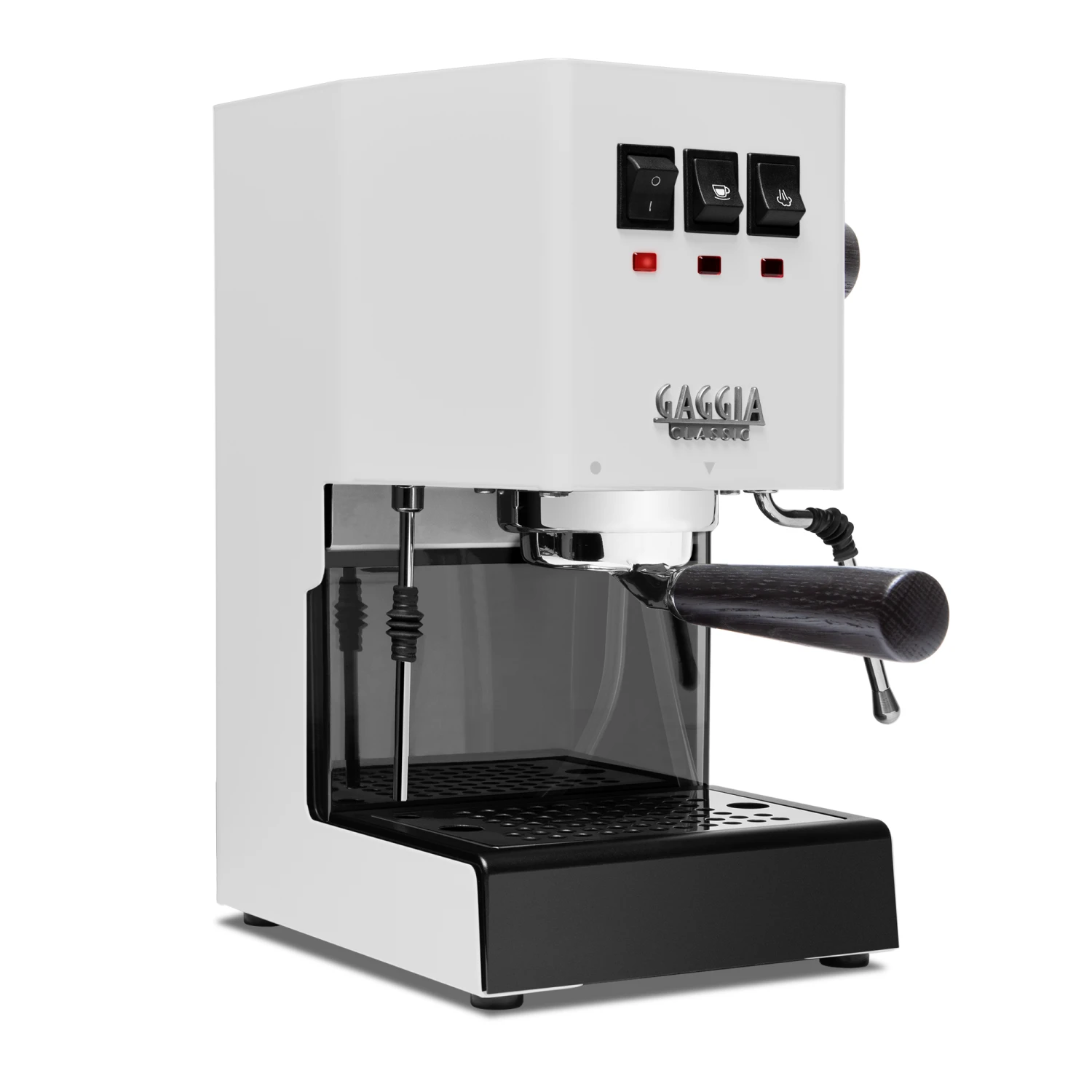 Gaggia Classic Evo Pro Espresso Machine In Polar White With Blackened Oak 1 Gaggia Classic Evo Pro Espresso Machine In Polar White With Blackened Oak