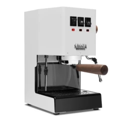 Gaggia Classic Evo Pro Espresso Machine In Polar White With Walnut