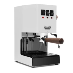 Gaggia Classic Evo Pro Espresso Machine In Polar White With Walnut -Coffee Discount Store GACLASSICEVOPROWHTWL White Walnut Single EVO 1153