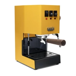 Gaggia Classic Evo Pro Espresso Machine In Sunshine Yellow With Walnut -Coffee Discount Store GACLASSICEVOPROYLWWL Yellow Walnut Single EVO 2082