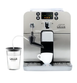 Gaggia Brera Cappuccino Espresso Machine In Black -Coffee Discount Store Gaggia Brera GlassMilkFrother