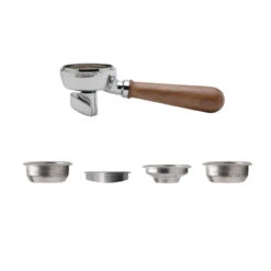 Lelit 58mm Double Spout Coffee Slide Portafilter - Walnut -Coffee Discount Store PDCPF15 DNA2