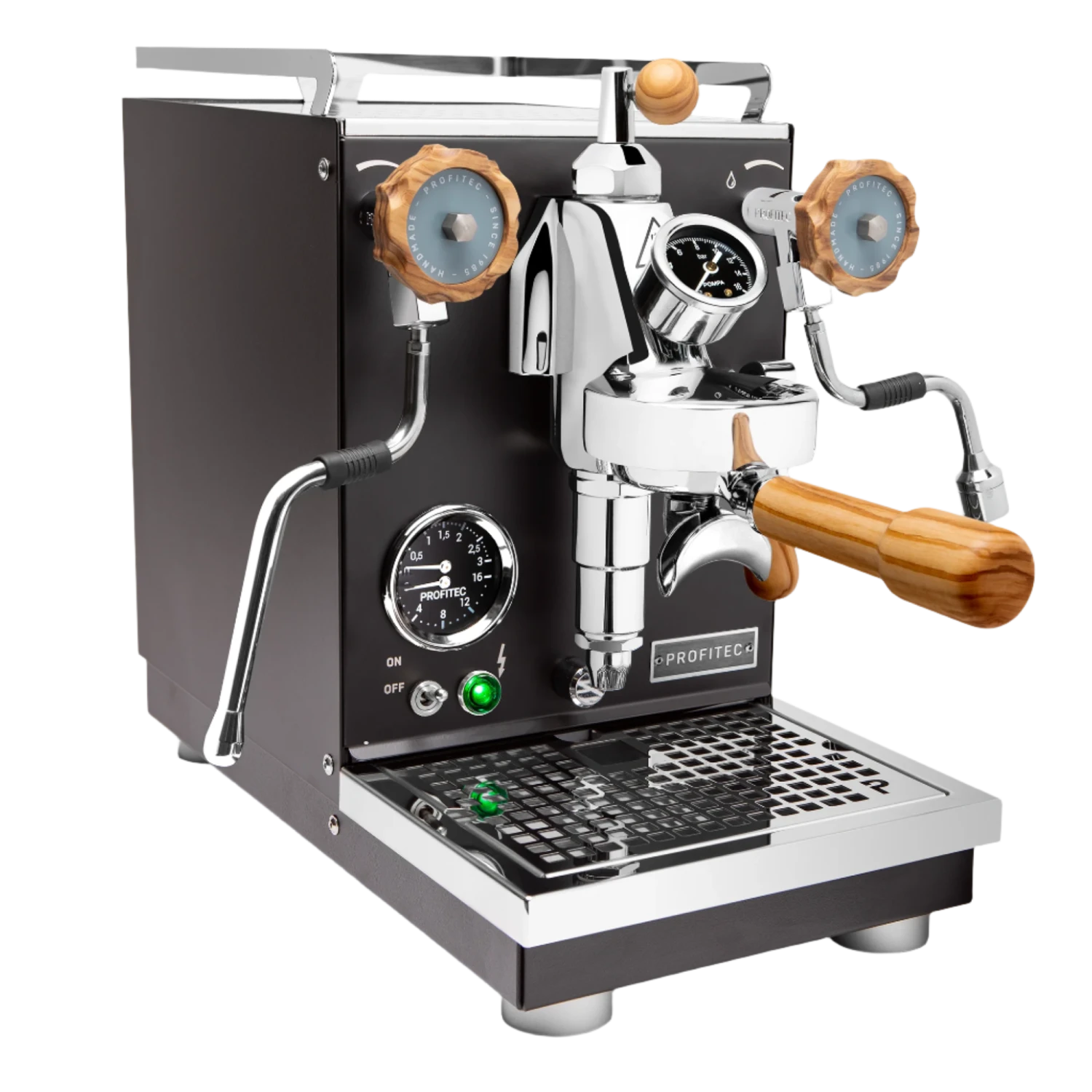 Profitec Pro 400 Espresso Machine In Matte Black With Flow Control And Olive Wood 1 Profitec Pro 400 Espresso Machine In Matte Black With Flow Control And Olive Wood