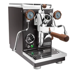 Profitec Pro 400 Espresso Machine In Matte Black With Flow Control And Walnut
