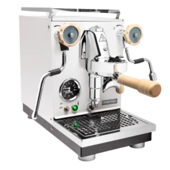 Profitec Pro 400 Espresso Machine In Matte White With Tiger Maple
