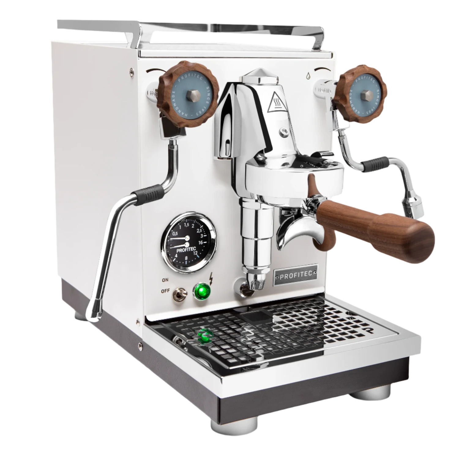 Profitec Pro 400 Espresso Machine In Matte White With Walnut 1 Profitec Pro 400 Espresso Machine In Matte White With Walnut