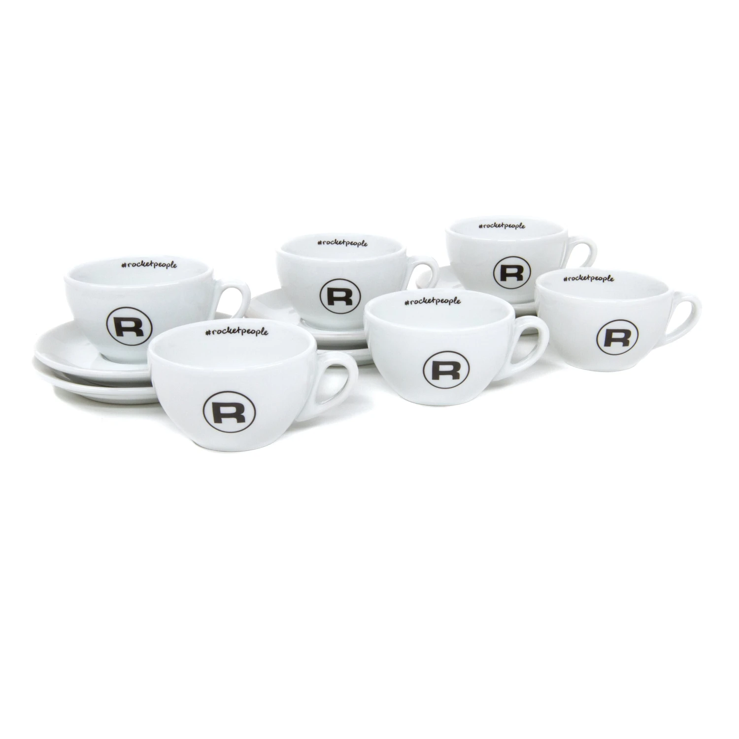 Rocket Espresso 6 Piece Cappuccino Cup And Saucer Set - White 1 Rocket Espresso 6 Piece Cappuccino Cup And Saucer Set - White
