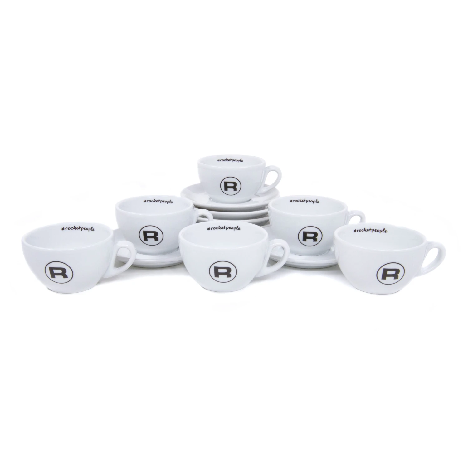 Rocket Espresso 6 Piece Cappuccino Cup And Saucer Set - White 5 Rocket Espresso 6 Piece Cappuccino Cup And Saucer Set - White - Image 5