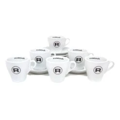 Rocket Espresso 6 Piece Flat White Cup And Saucer Set - White -Coffee Discount Store REFLATCUP6PCWHT 0483