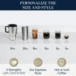 DeLonghi TrueBrew Drip Coffee Maker - Stainless/Black 14 DeLonghi TrueBrew Drip Coffee Maker - Stainless/Black -Coffee Discount Store TrueBrew CAM51025MB PowerImage PersonalizeSizeStyle