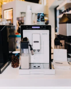 Refurbished DeLonghi Eletta Cappuccino In White ECAM44660W 14 Refurbished DeLonghi Eletta Cappuccino In White ECAM44660W -Coffee Discount Store delonghi social lifestyle eletta white coffee n clothes event all rights jan 2099